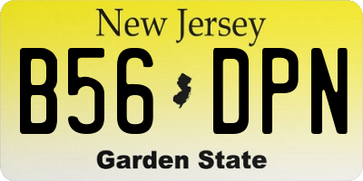 NJ license plate B56DPN