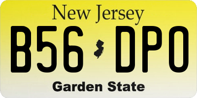 NJ license plate B56DPO