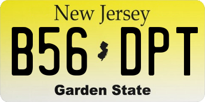 NJ license plate B56DPT