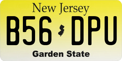 NJ license plate B56DPU