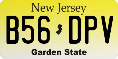 NJ license plate B56DPV