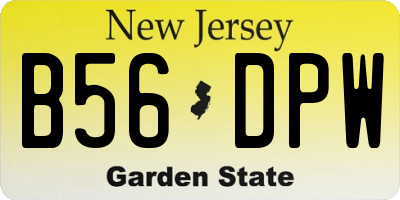 NJ license plate B56DPW