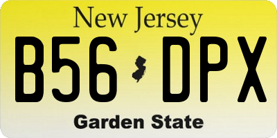 NJ license plate B56DPX
