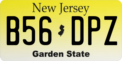 NJ license plate B56DPZ