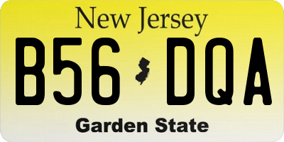 NJ license plate B56DQA