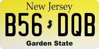 NJ license plate B56DQB