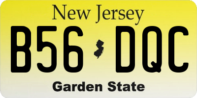 NJ license plate B56DQC