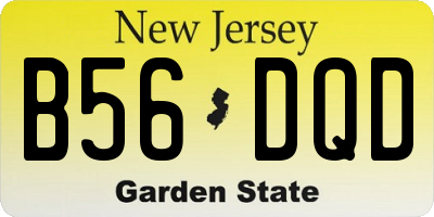 NJ license plate B56DQD
