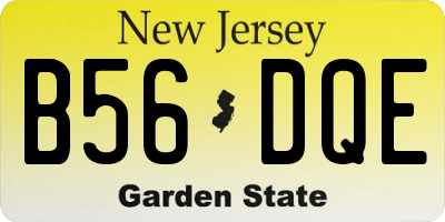 NJ license plate B56DQE