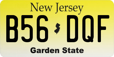 NJ license plate B56DQF