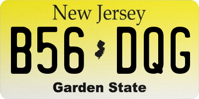 NJ license plate B56DQG