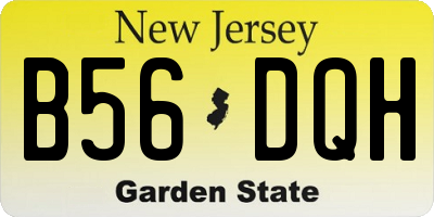 NJ license plate B56DQH