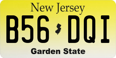 NJ license plate B56DQI