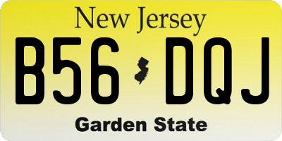 NJ license plate B56DQJ