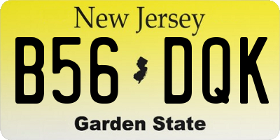 NJ license plate B56DQK
