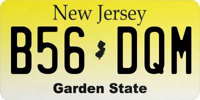 NJ license plate B56DQM