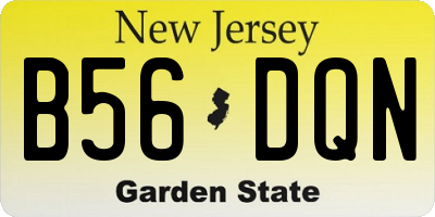 NJ license plate B56DQN