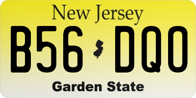 NJ license plate B56DQO