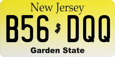 NJ license plate B56DQQ