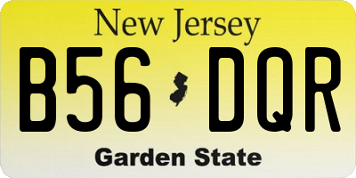 NJ license plate B56DQR