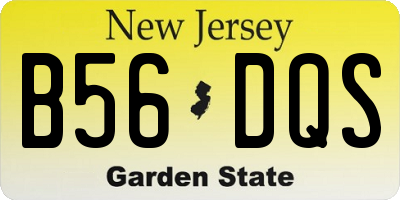 NJ license plate B56DQS