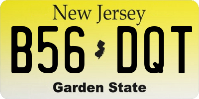 NJ license plate B56DQT