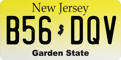 NJ license plate B56DQV