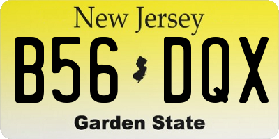 NJ license plate B56DQX