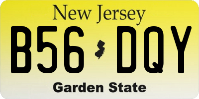 NJ license plate B56DQY