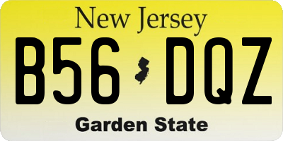 NJ license plate B56DQZ