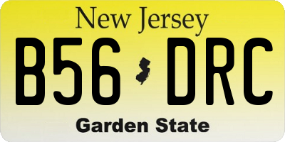 NJ license plate B56DRC