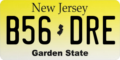 NJ license plate B56DRE