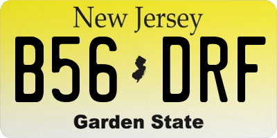 NJ license plate B56DRF