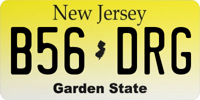 NJ license plate B56DRG