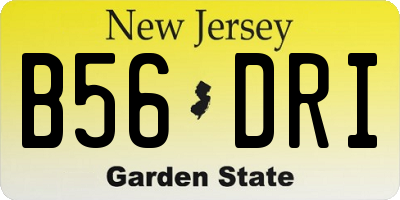 NJ license plate B56DRI