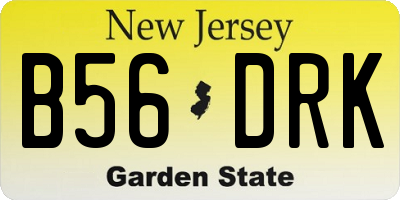 NJ license plate B56DRK
