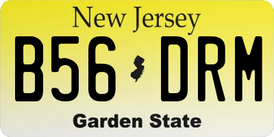 NJ license plate B56DRM