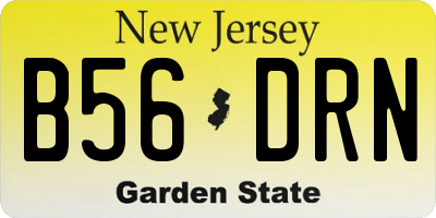 NJ license plate B56DRN