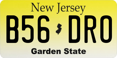NJ license plate B56DRO