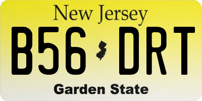 NJ license plate B56DRT