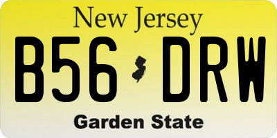 NJ license plate B56DRW