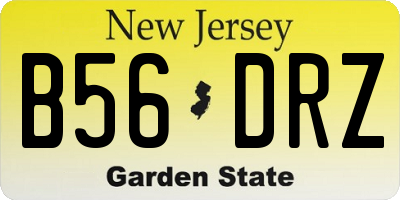 NJ license plate B56DRZ