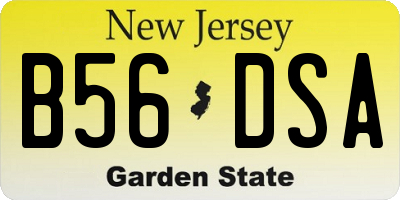 NJ license plate B56DSA