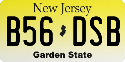 NJ license plate B56DSB