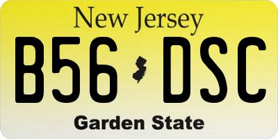 NJ license plate B56DSC