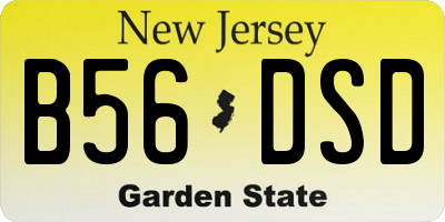 NJ license plate B56DSD