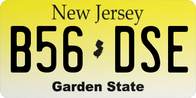 NJ license plate B56DSE