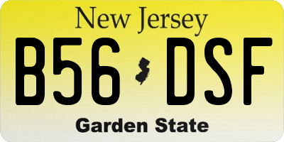 NJ license plate B56DSF