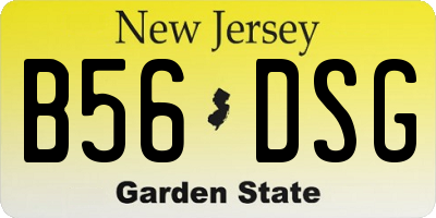 NJ license plate B56DSG