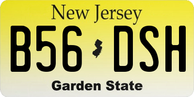 NJ license plate B56DSH